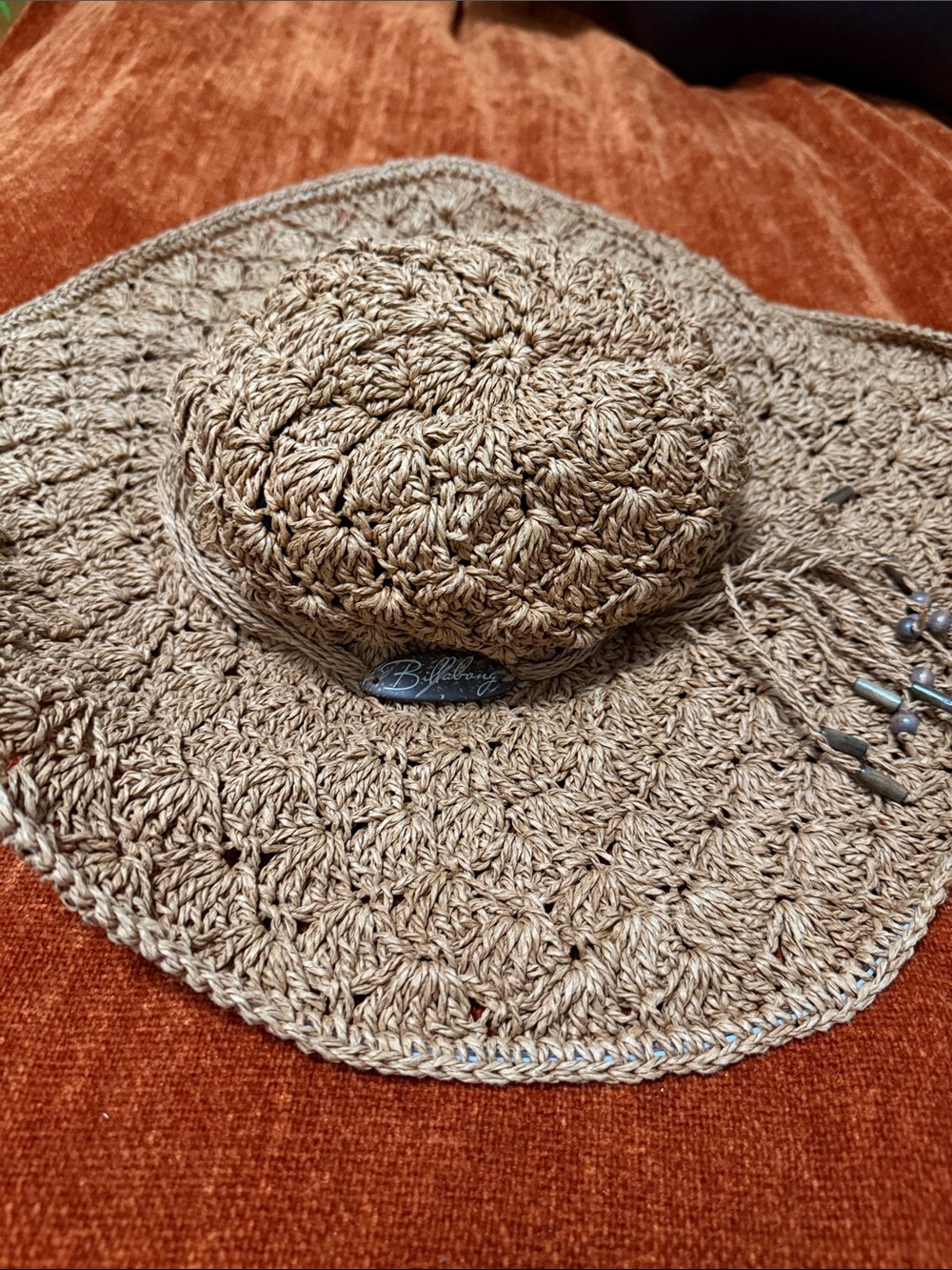 Billabong Natural Crochet Beach Sun Hat